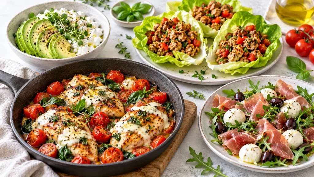 7 schnelle Keto-Rezepte in maximal 20 Minuten – KI-generierte Anrichtungsbeispiele