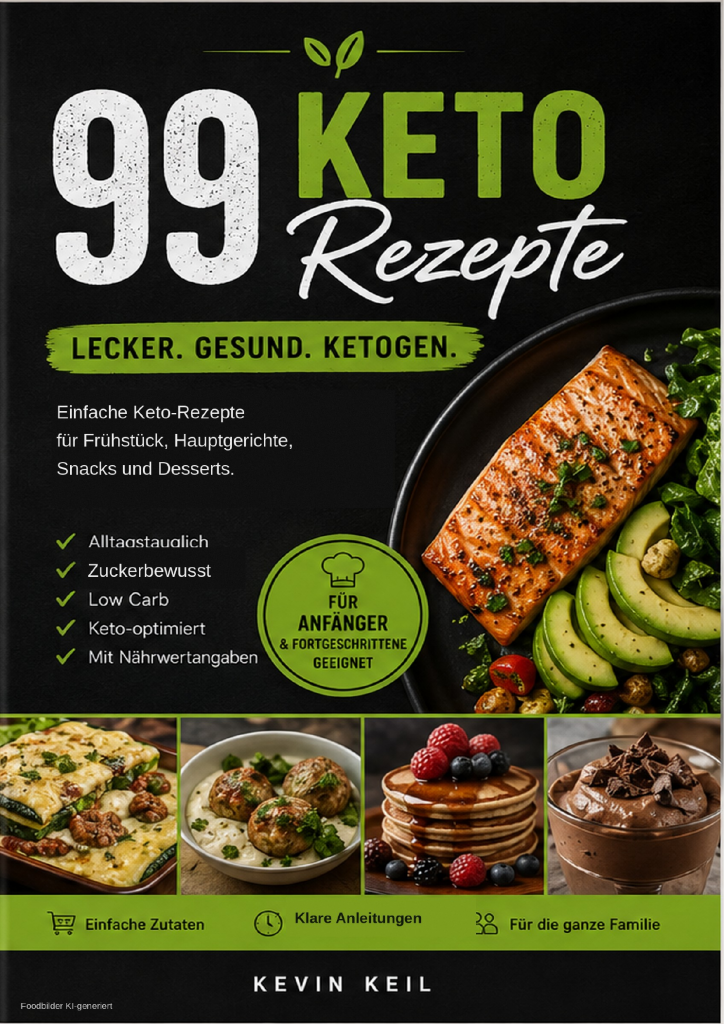 Cover des digitalen Kochbuchs 99 Keto-Rezepte