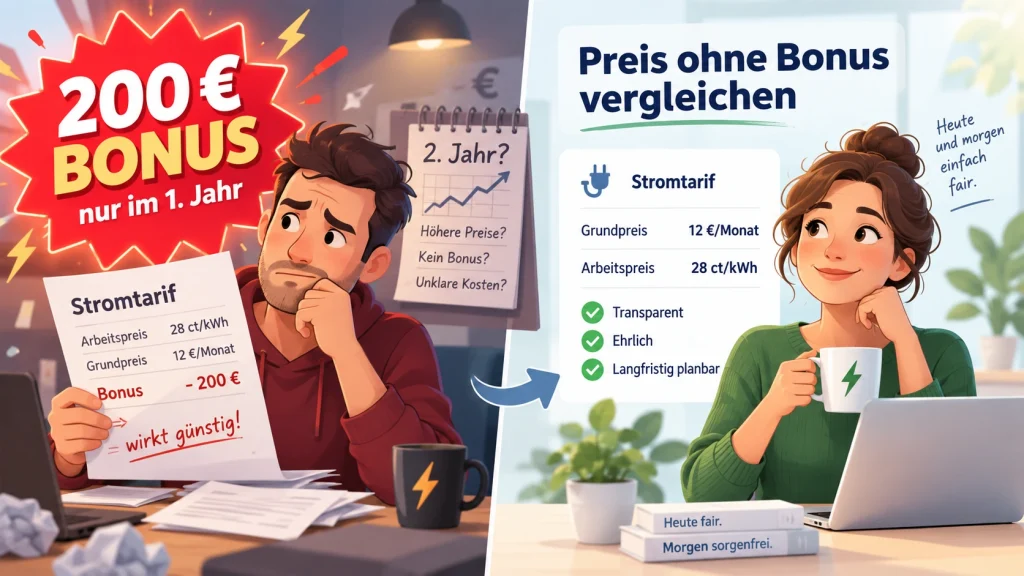 stromtarife_ohne_bonus_klar_vergleichen - KI-generiertes Symbolbild